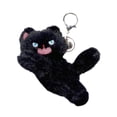 thumbnail image 1 of Llavero con colgante de gato, adorable accesorio para bolso, colgante para llavero de coche Negro, 1 of 9