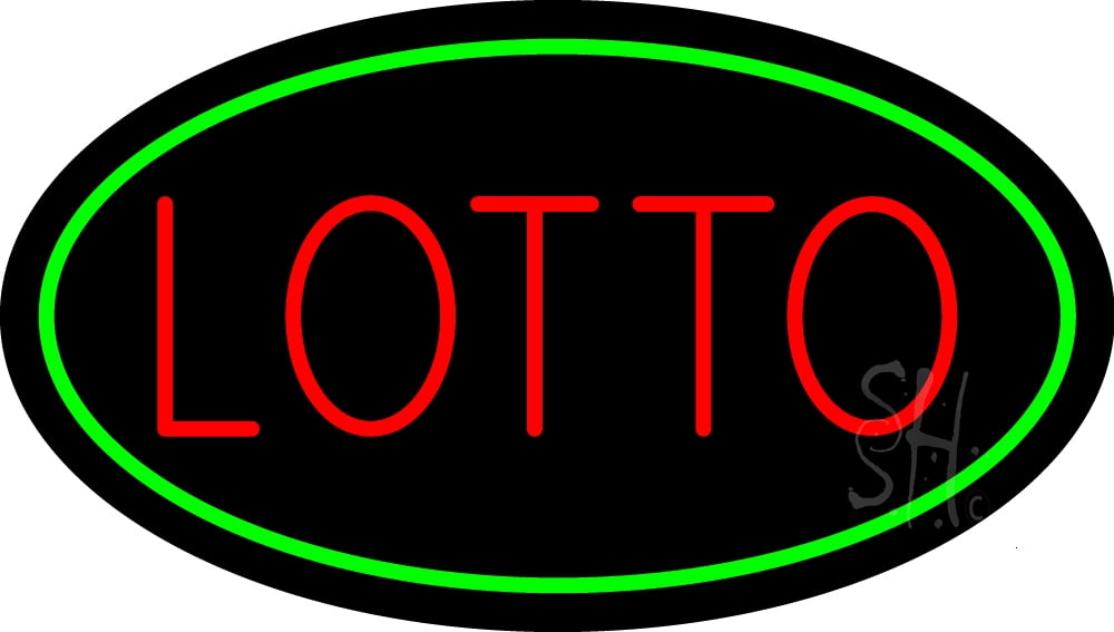 Lotto Oval Green LED Neon Sign 20 x 37 - inches, Black Square Cut ...