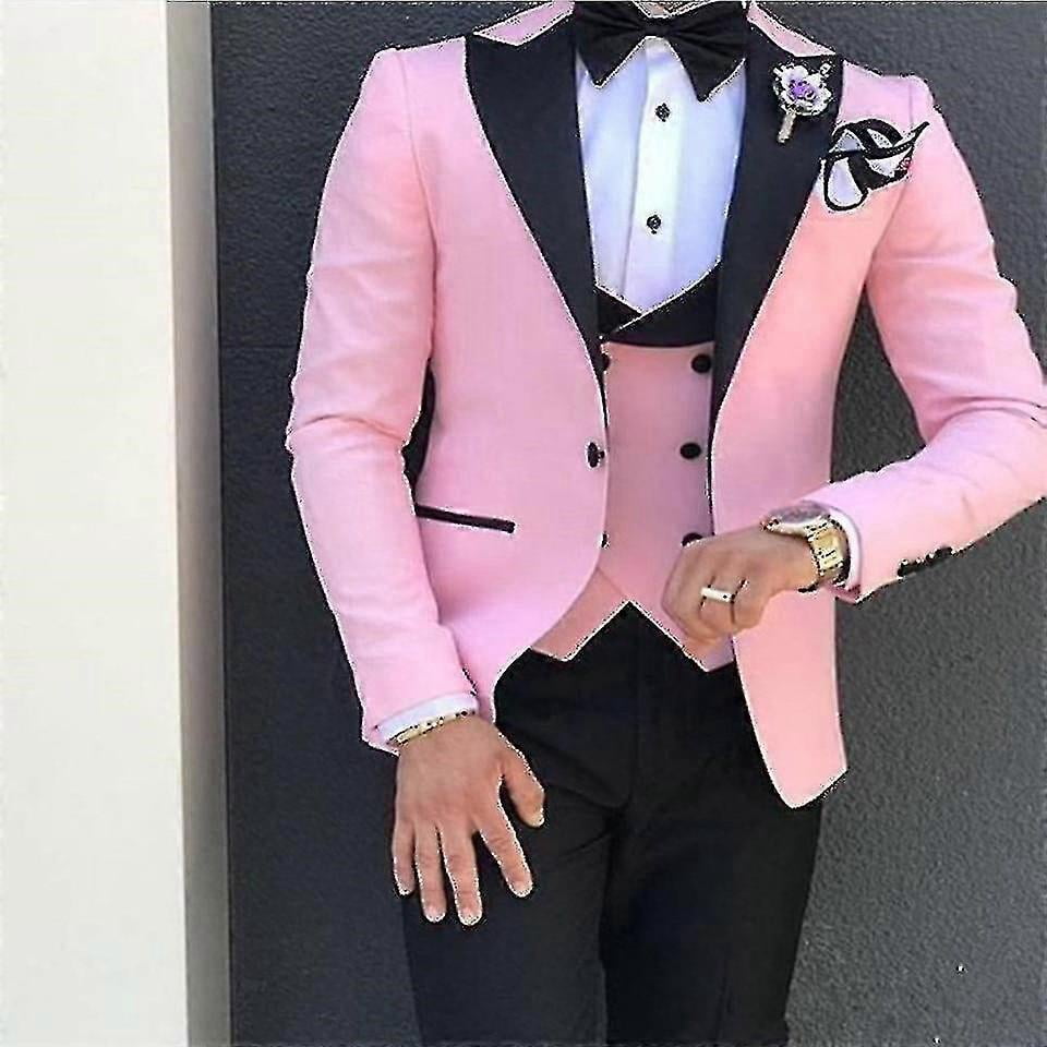 Fashion Handsome Groom Tuxedos Jacket Vest Pant-DF