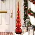 thumbnail image 2 of Northlight Shiny Ball Finial Tower Commercial Christmas Decoration - 4.5' - Red, 2 of 5
