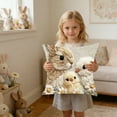 thumbnail image 4 of SLYNSHome Easter Throw Pillow Covers 18x18 Inch Spring Bunny Pillow Covers Embroidery Rabbit Floral Cushion Case for Home Sofa Living Room, 4 of 7