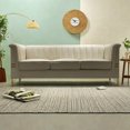 thumbnail image 2 of Mid-Century Velvet Sofa with Thick Back& Turn Out Armrest, Sofa Couch with Metal Frame, Chesterfield Couches for Living Room, Beige, 2 of 9