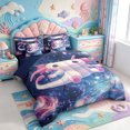 thumbnail image 2 of Manfei Amphibian Axolotl Print 7-Piece Twin Bedding,Cute Animal Bedding Comforter Set,Navy Blue Reversible, 2 of 7