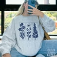 thumbnail image 4 of Vintage Botanical Flowers Sweatshirt | Minimal Nature Art Pullover, 4 of 8