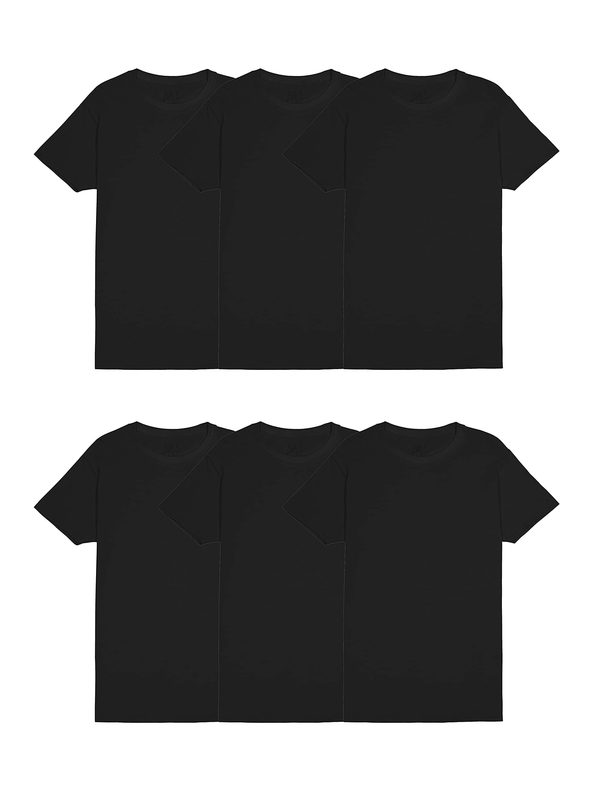 Fruit of the Loom Stay Tucked Crew T-shirt voor heren, 6 stuks, Wit, S
