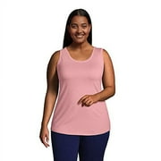 Lands'End Womens Supima Cotton Scoop Neck Tunic Tank Vintage Peony Regular Large