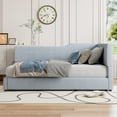 thumbnail image 2 of Aukfa Full Size Daybed, L-Shaped Corduroy Upholstered Bed Frame, Gray, 2 of 8