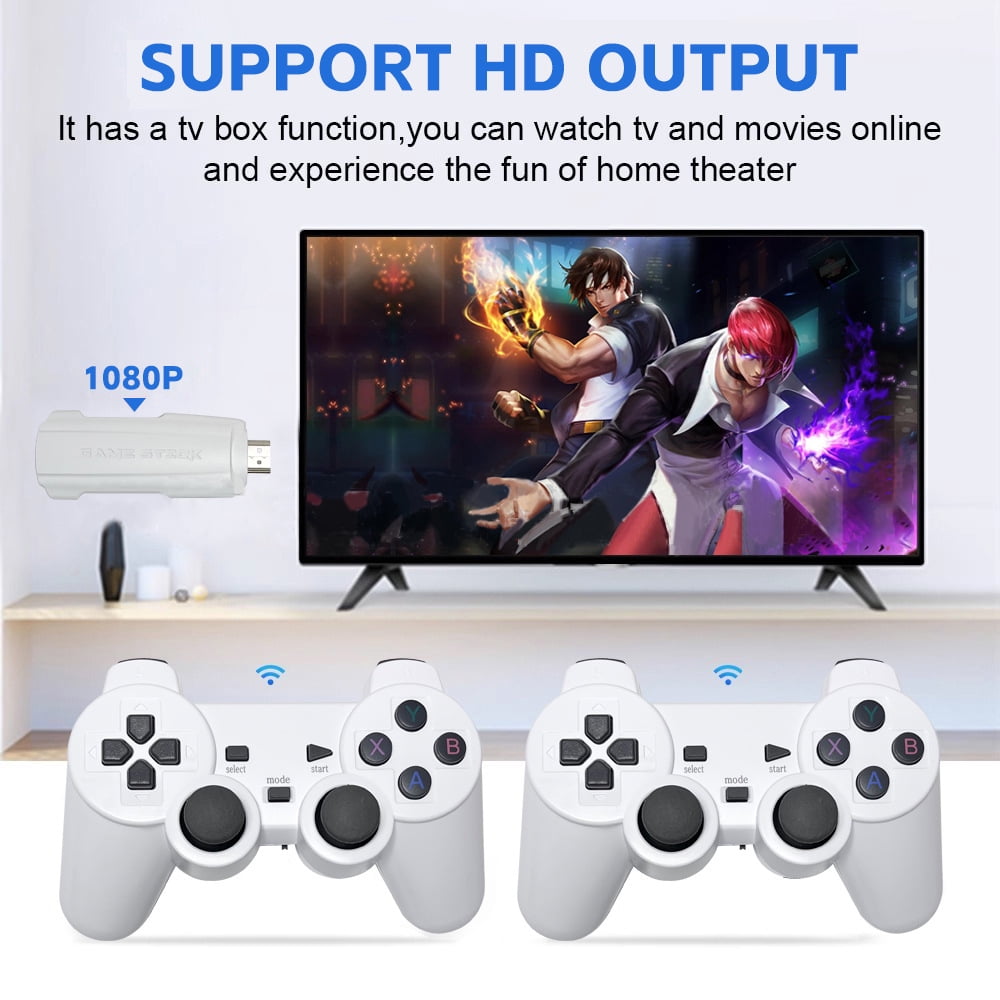 G JGOO Wireless Retro Game Console Stick 4K Retro Game Stick with Built-in 50 Emulators, 40,000 Games, 4k Output and 2.4GHz Wireless Controller, Retro Game Emulator, Plug and Play TV Video Games