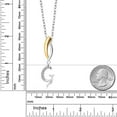 thumbnail image 2 of Gem Stone King 10K Yellow Gold and 925 Sterling Silver White Moissanite Initial Letter Charm Pendant Necklace for Women by Keren Hanan with 18 inch Chain, 2 of 3