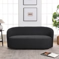 thumbnail image 4 of 68-Inches Boucle Upholstered Loveseat 2 Deeper Seat Sofa, Modern Minimalist Comfy Sherpa Couch for Small Spaces, Charcoal, 4 of 9