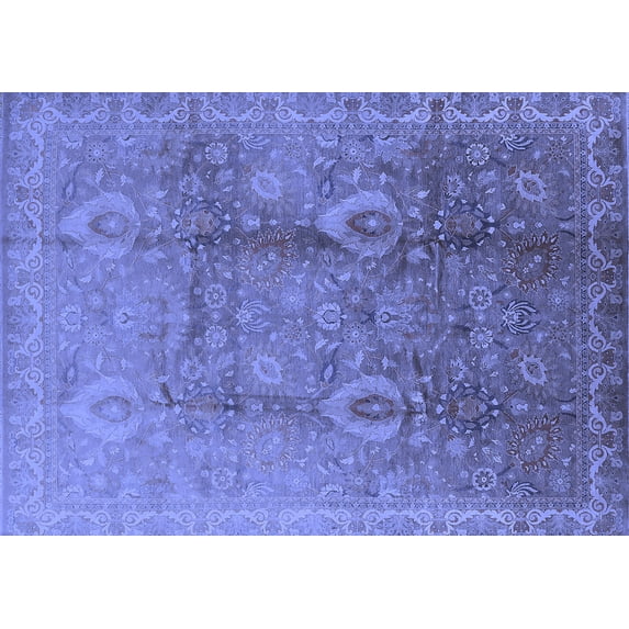 Ahgly Company Indoor Rectangle Oriental Blue Traditional Area Rugs, 7' x 10'