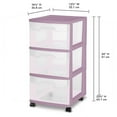 thumbnail image 2 of Sterilite Caisson à 3 Tiroirs, Violet, 2 of 7