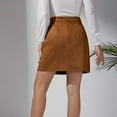 thumbnail image 4 of USSUMA Skirts for Women Midi Skirt Solid Color High Waist Pleated Vent Zipper Button Mid-Calf Skirt Casual Skirt Breathable Skirts Birthday Clearance Sale Khaki Skirt for Women M, 4 of 6