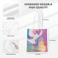 thumbnail image 4 of YFYANG Reusable Canvas Handbags, Watercolour Painting Pattern Durable Portable Tote Shopping Bag for Daily Travel, 4 of 8