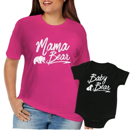 

Texas Tees Mom and Son Matching Clothes Mommy and Son Matching Outfits Black Baby Bear & Pink Mama Bear Shirt