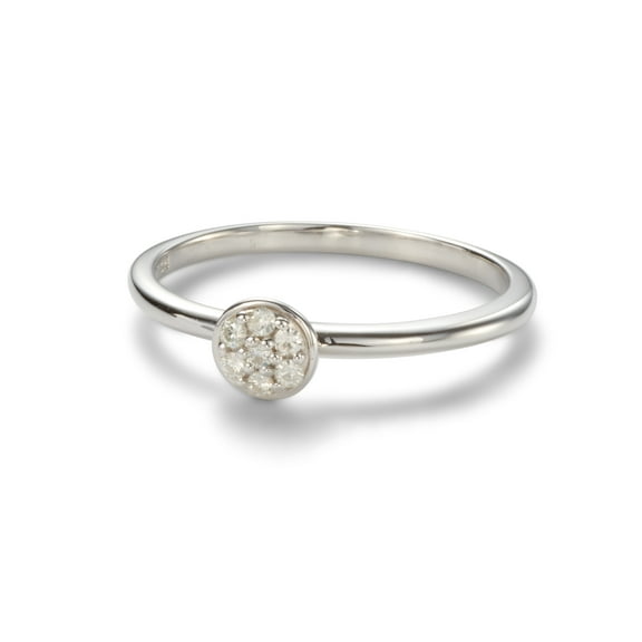 0.09 CTW DEW Round Moissanite Statement Ring in Sterling Silver