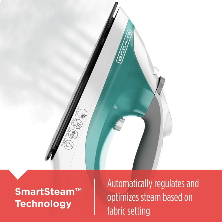 BLACK+DECKER Xpress Steam Iron, Smartsteam Technology, Aquamarine, IR05X