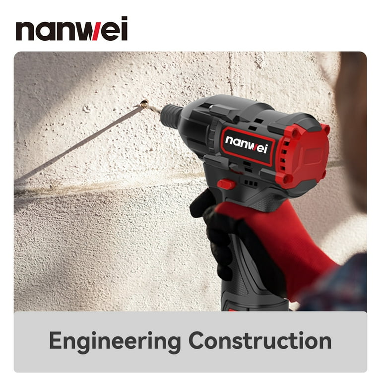 Nanwei Mini Cordless Impact Driver Kit Brushless Motor 1 4 Impact Driver