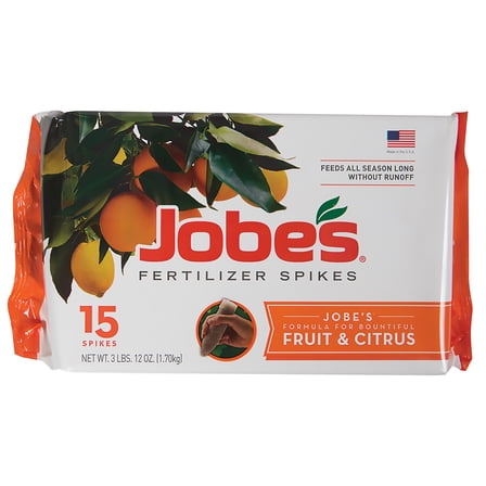 Jobe's Slow Release Fruit and Citrus Plant Fertilizer Spikes, 15 Count