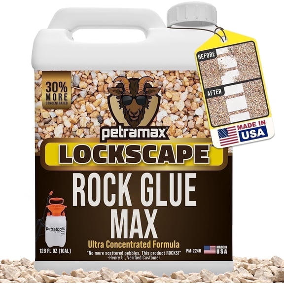 Petramax Lockscape Rock Glue for Landscaping, Wide Coverage Mulch Glue, 1 gallon