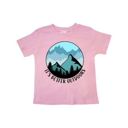 

Inktastic It s Better Outdoors Mountains in Blue Gift Toddler Boy or Toddler Girl T-Shirt