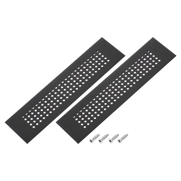 Cubierta de ventilación de aire para puerta Uxcell, cubierta de rejilla de aluminio para armario y vestidor 8 x 2 pulgadas negra
