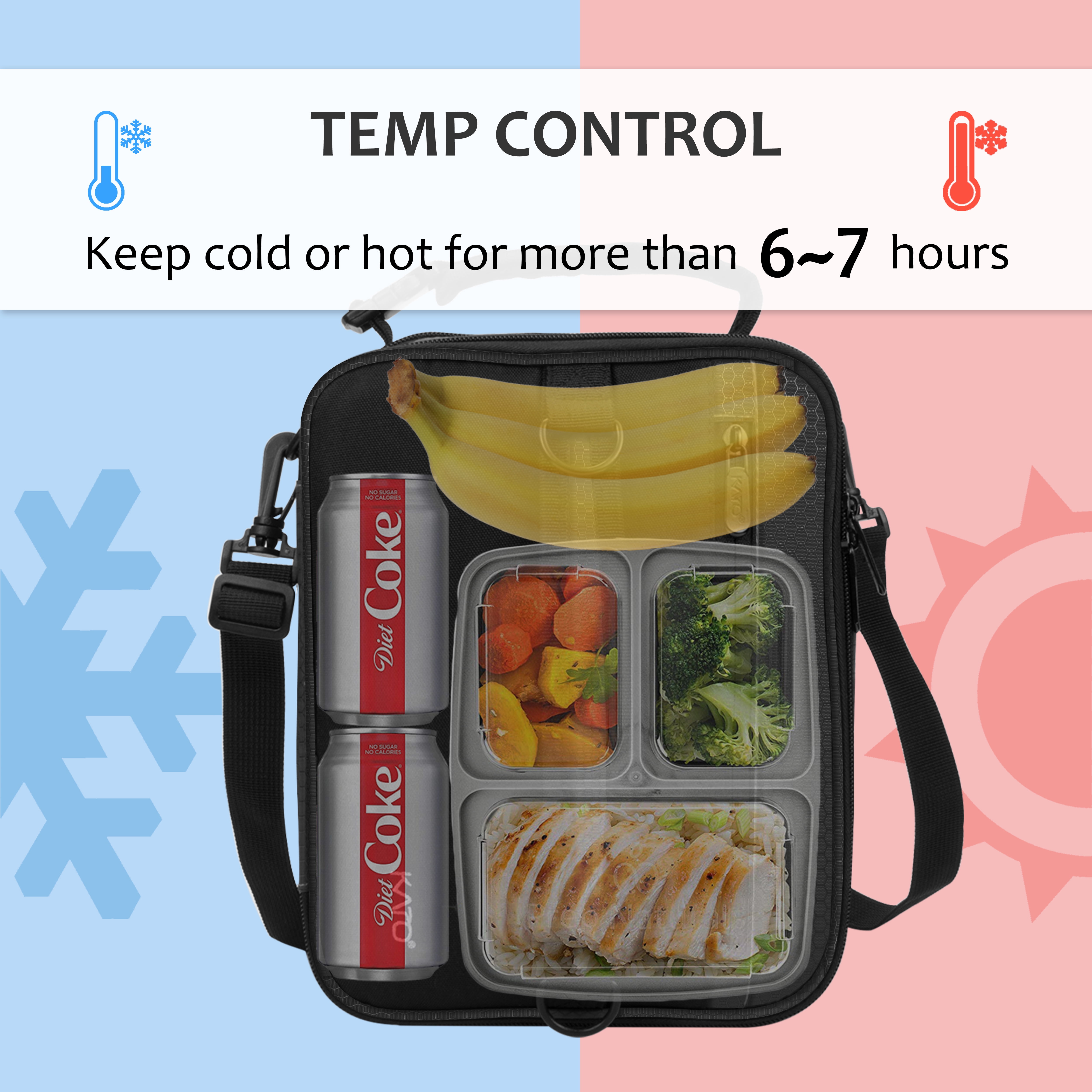Insulated Expandable Lunch Bags Tote Thermal Cooler Leak Proof Travel  Container Food Case for Adults Adjustable Shoulder 