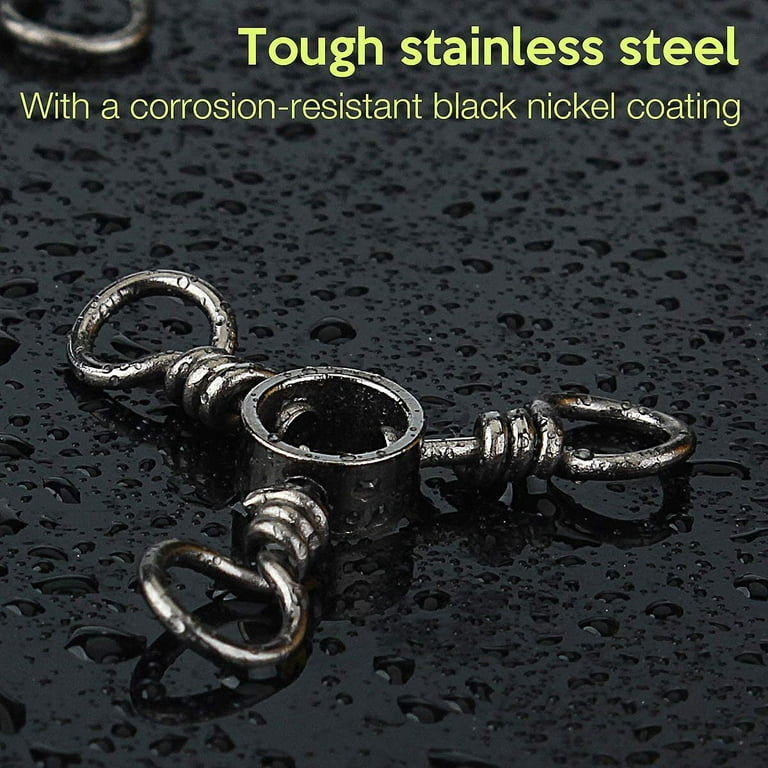 50Pcs 3 Three Way Swivel Rigs Stainless Steel Preventing Line