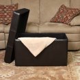 thumbnail image 3 of Sierra Brown Bonded Leather Folding Storage Ottoman, 3 of 4