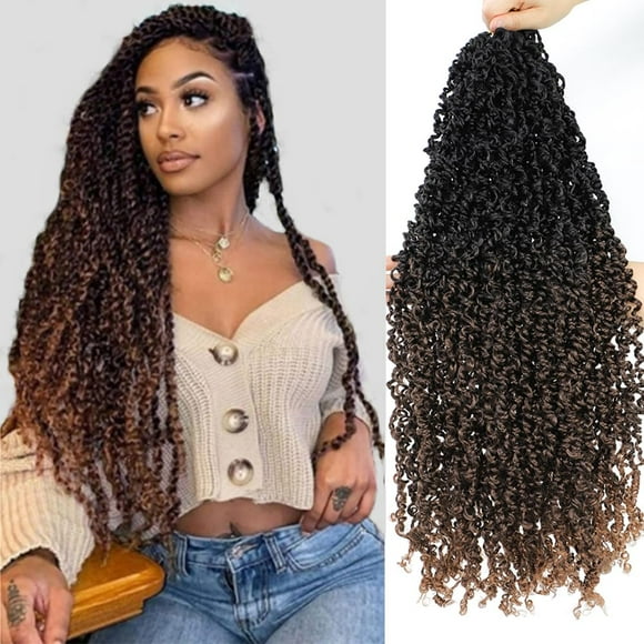 SOKU Mini Passion Twist Cheveux Crochet 20 Pouces - 8 Paquets Pré-Twist Sénégalais Cheveux Twist Crochet Bey-Blonde Pré-Enroulés Dreadlocks Synthétiques Bohémiens pour Femmes Noires
