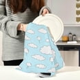 thumbnail image 6 of SKYSONIC Kitchen Dish & Tea Towel White Cloud and Balloons Reusable Cloths for Cooking and Drying Dishes for Home Kitchen Cleaning, 28x18in-1PC, 6 of 7