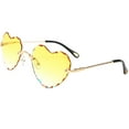 thumbnail image 3 of Gafas de sol para mujer Sunnimix de montura de corazón lentes teñidas para fiestas Amarillo, 3 of 5