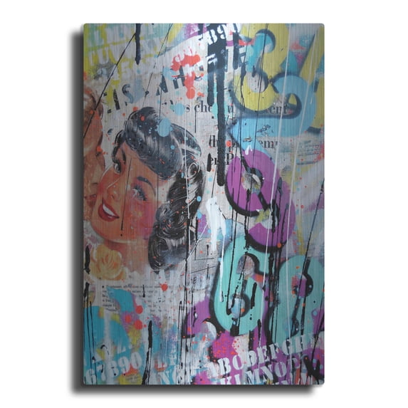 Luxe Metal Art 'Good Bye Kiss' by David Drioton, Metal Wall Art, 24"x36"