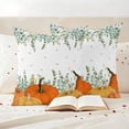 thumbnail image 3 of Fall Pumpkin Outdoor Waterproof Pillow Covers, Orange Thanksgiving Green Eucalyptus Decorative Square Throw Pillowcase Sofa Cushion Sham for Patio/Couch/Chair, 16"x16" 2 Pack, 3 of 8