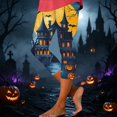 thumbnail image 2 of Stamzod Halloween Capri Leggings Womens Casual Slim Fit Stretchy Yoga Pants High Waisted Plus Size Capris, 2 of 8
