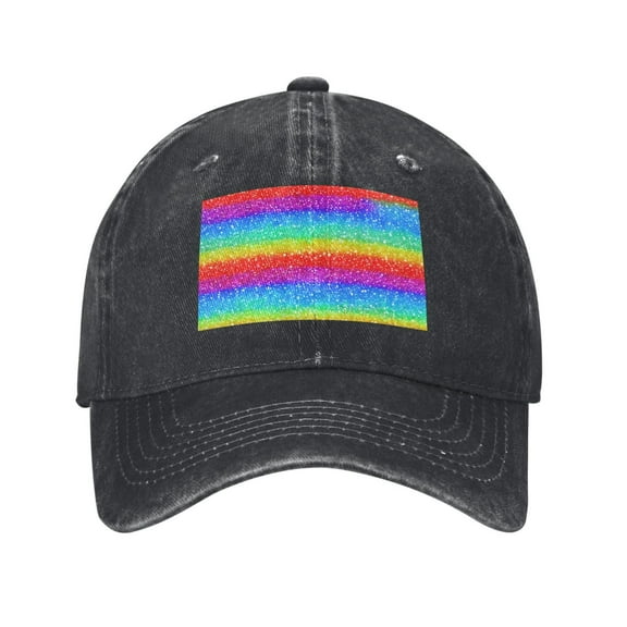 Rainbow Glitter Baseball Cap Men'S Women'S Fashion Hat Vintage Adjustable Unisex Casquette