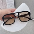 thumbnail image 4 of Gafas de sol de doble haz, gafas de sol cuadradas de moda coreana, retro, de alta calidad, anti-ultravioleta, forma cóncava, salto de discoteca, 4 of 5