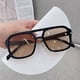 thumbnail image 1 of Gafas de sol de doble haz, gafas de sol cuadradas de moda coreana, retro, de alta calidad, anti-ultravioleta, forma cóncava, salto de discoteca, 1 of 5