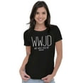 thumbnail image 3 of WWJD What Would Jesus Do Womens Slim Fit Graphic Tee Brisco Brands M, 3 of 5