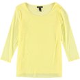 thumbnail image 1 of Alfani Blusa de punto en capas para mujer, amarillo, mediano, 1 of 1