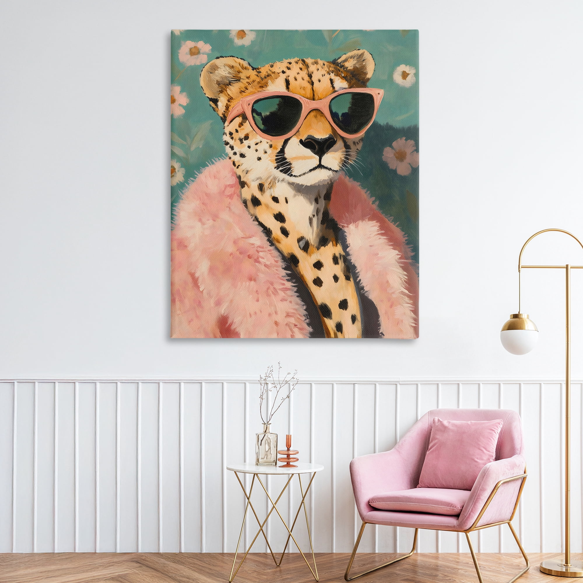 Stupell Industries Glam Cheetah in Pink Fur Canvas Wall Art, design by The Prints Vibe