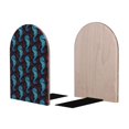 thumbnail image 2 of Lsque Blue Seahorse Printed Wood Bookends,Non-Skid Bookend for Shelves,Heavy Duty Support Bookends,Non-Slip Foam Pads for Office, Home, and Library,1 Pair, 2 of 8