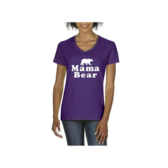 Women's T-Shirt V-Neck Short Sleeve - Mama Bear