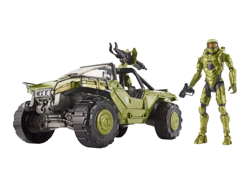 halo warthog vehicle with master chief figure