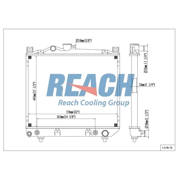 REACH 41-981 Radiator for 99-87 Dodge Dakota, Automotive Radiator Replacement Part