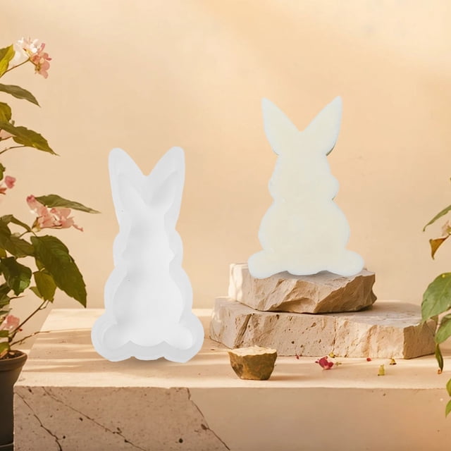 Clearance! Cute Rabbit Scented Candle Silicone DIY Plaster Animal Ornament Scented Wax Valentine's Day Scented Wax Making E