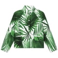thumbnail image 4 of Jackets for Women Winter Coat Jackets Flannel Stand Collar Jacket(Palm Leaf Realistic Vivid Leaves of Palm Tree,Size:S-4XL), 4 of 7