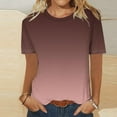 thumbnail image 2 of Womens Shirts Summer Short Sleeve Gradient Color Fashion Round Neck Casual T Shirt Womens Tops, 2 of 5