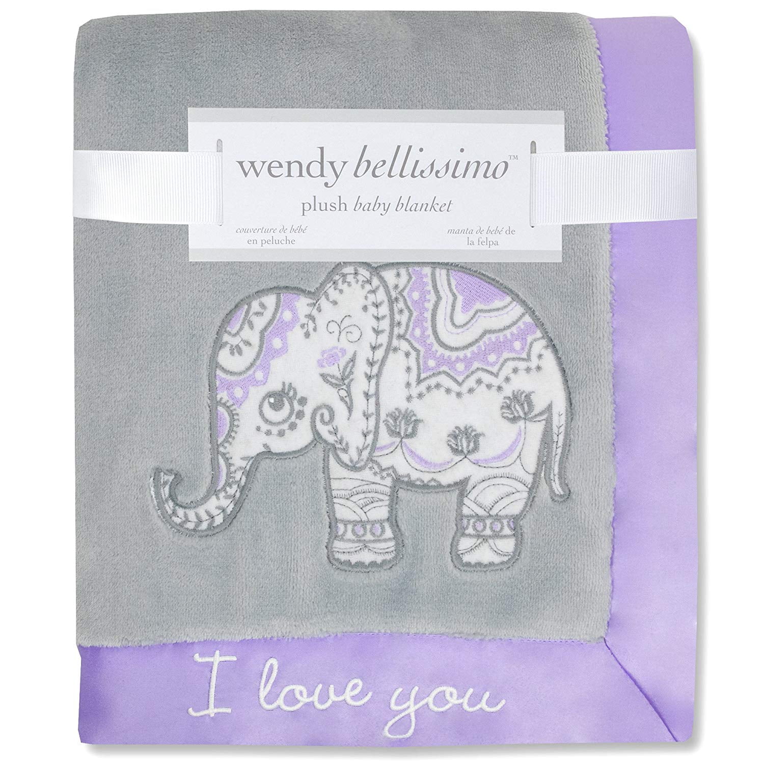 Super Soft Plush Baby Blanket Elephant Baby Blanket From The Anya Collection In Lavender And Grey Stylish Ready For A Chic Baby Nursery Look No Further Than Wendy By Wendy Bellissimo