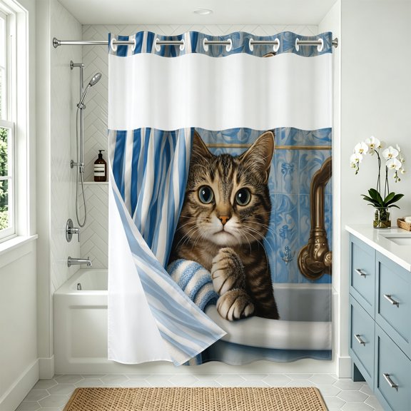 1pc Blank Simple Shower Curtain 74x72/80x72/86x72 inch Home Universal Versatile Bathroom Decor